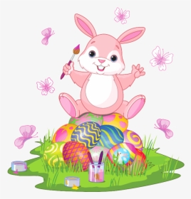 Bunny Pink Free Pinterest - Cute Easter Bunny Clipart, HD Png Download, Free Download