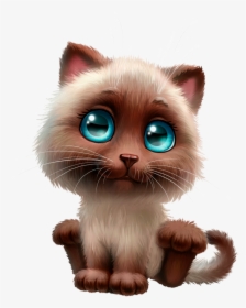 To Medium-sized - Siamese Cat Cartoon Cute, HD Png Download, Free Download