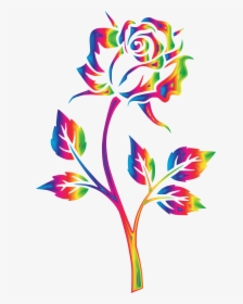 Rainbow Rose No Background Clip Arts - Clip Art Rose, HD Png Download, Free Download
