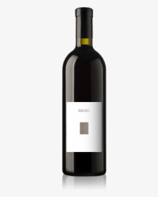 Bordeaux Bottle With A Blank Basic Front Label From - Wine Bottle Blank Label Png, Transparent Png, Free Download