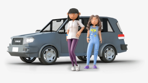 Mum And Daughter Standing By A Car - Learner Driver Car Insurance, HD Png Download, Free Download