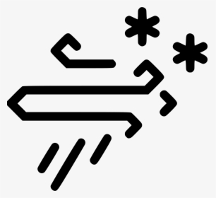 Snow Snowfall Storm Windy Wind Weather - Wind Snow And Rain Icon, HD Png Download, Free Download
