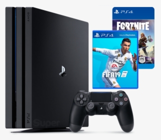 Sony Playstation 4 Pro 1tb Fifa 19 Fortnite, HD Png Download, Free Download
