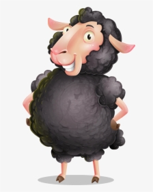 Black Sheep Cartoon Vector Character - Black Sheep With A Blank Sign, HD Png Download, Free Download