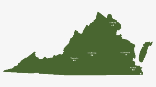 Virginia Sun Light Hours Map - Virginia Governor Race By County, HD Png Download, Free Download