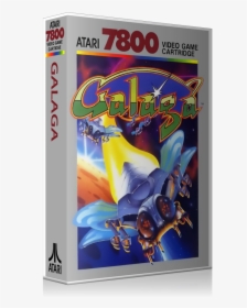 Atari 7800 Galaga Game Cover To Fit A Ugc Style Replacement - Atari 2600 Cartridge Galaga, HD Png Download, Free Download