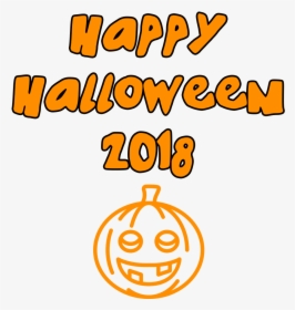 Happy Halloween 2018 Smiling Pumpkin Clip Arts - Happy Halloween Png, Transparent Png, Free Download