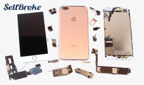 Broken Iphone 7 In Parts, HD Png Download, Free Download