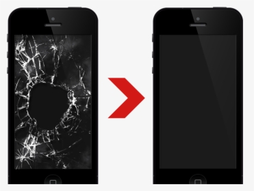 Broken Phone Png Vector Black And White - Broken Phone To Fixed Phone, Transparent Png, Free Download