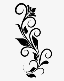 Elegant Swirl Design Png Clipart Free Download - Flower Side Border Design, Transparent Png, Free Download