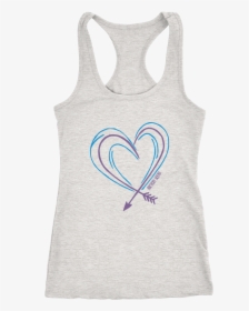 Arrow Heart Doodle Heather Grey Tank - T-shirt, HD Png Download, Free Download