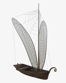 Dragonfly, Boat, Wings, Cobwebs, Wooden, Oars, Wave - Sail, HD Png Download, Free Download