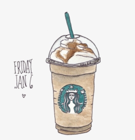 Iced Coffee Starbucks Hot Chocolate Clip Art - Starbucks Cup Logo Drawing, HD Png Download, Free Download