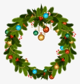 Christmas Wreath Cartoon Png, Transparent Png, Free Download