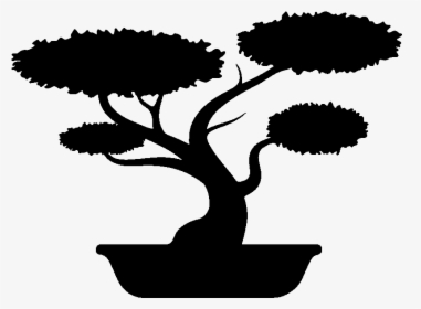 Image Black And White Stock Bonsai Tree Clipart - Bonsai Tree Silhouette Png, Transparent Png, Free Download