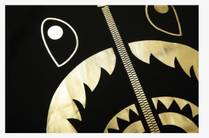 A Bathing Ape Shark Mouth Logo T Shirt Black/gold - Paper Bag, HD Png Download, Free Download