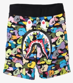 Transparent Bape Shark Png - Multi Camo Bape Shorts, Png Download, Free Download