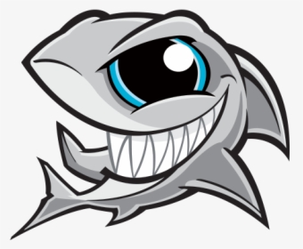 Printed Vinyl Angry Smile - Angry Shark Cartoon Png, Transparent Png, Free Download