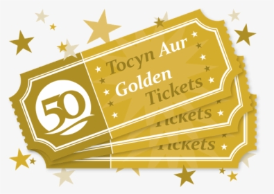 Golden Ticket Logo - 50years Logo On A Ticket, HD Png Download, Free Download