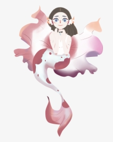 Beautiful Koi Hand Painted Girl Png And Psd - Portable Network Graphics, Transparent Png, Free Download