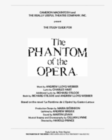 Book Title Page Phantom Of The Opera, HD Png Download, Free Download