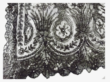 Two Pieces Of Early Black Lace - Black Lace Embroidery, HD Png Download, Free Download