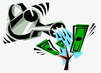 Vector Illustration Of Water Can Watering Money Tree - Money Tree Clip Art, HD Png Download, Free Download