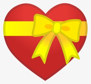 Transparent Heart Emoticon Png - Heart With Ribbon Emoji, Png Download, Free Download