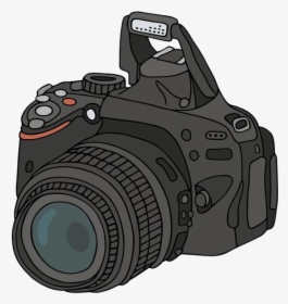 Camera Photography Drawing Cartoon - Dslr Camera Png Cartoon, Transparent Png, Free Download