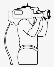 Graphic Library Stock - Drawing Of A Camera Man, HD Png Download, Free Download