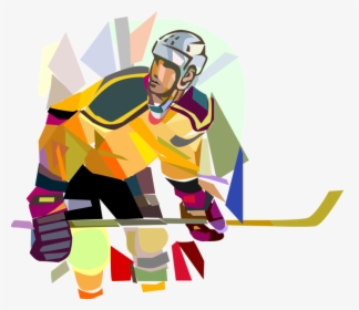 Vector Illustration Of Sport Of Ice Hockey Player With - College Ice Hockey, HD Png Download, Free Download