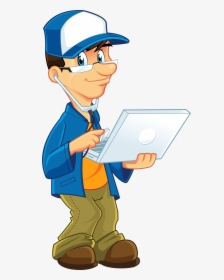 Computer Maintenance Personnel - Boy Carrying Laptop Clip Art, HD Png Download, Free Download