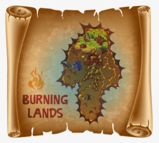 Map Burning-lands 600 - Scroll Clipart Png, Transparent Png, Free Download