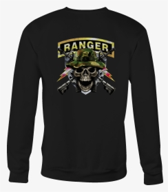Us Army Crewneck Sweatshirt Ranger Skull Rifles Shirt - Skull Military Ranger, HD Png Download, Free Download