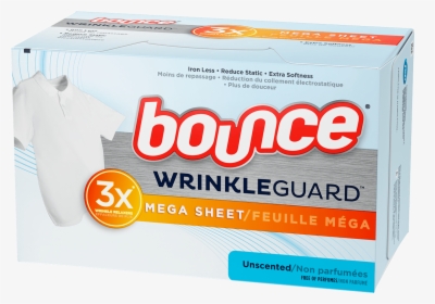 Bounce Wrinkleguard Mega Sheet Unscented Dryer Sheets - Box, HD Png Download, Free Download