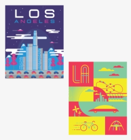 Los Angeles Retro Future Art Print - Graphic Design, HD Png Download, Free Download