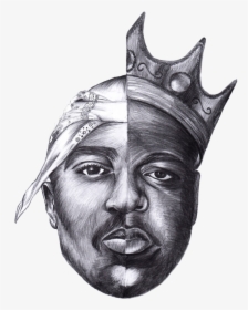 Beansabean 2pac The Notorious Big Kids - Tupac And Biggie Drawing, HD Png Download, Free Download
