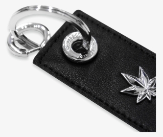 Japanese Maple Leaf Leather Tag Keychain , Png Download - Silver, Transparent Png, Free Download