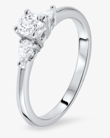 18k Wg Brilliant Cut Trilogie Diamond Ring - Pre-engagement Ring, HD Png Download, Free Download