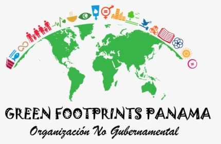 Logo Oficial De Green Footprints Panama - Crumpled Paper World Map, HD Png Download, Free Download