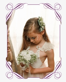 Andrea White Flower Girl Posy Flowers For Ever After - Purple Flower Girl Flowers, HD Png Download, Free Download