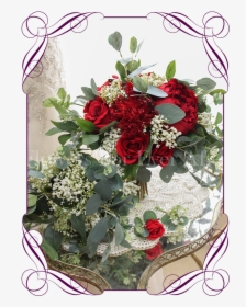 Silk Artificial Bridal Wedding Bouquet Posy Package - Red Peonies Babys Breath, HD Png Download, Free Download