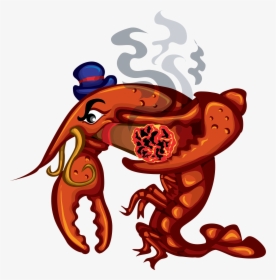 Crayfish Transparent Png , Transparent Cartoons - Crawfish Smoking A Cigar, Png Download, Free Download