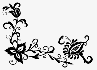 Flowers Black Pattern Png, Transparent Png, Free Download