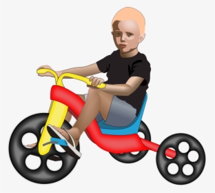 Bicycle Accessory,tricycle,motor Vehicle - Kid On Tricycle Png, Transparent Png, Free Download