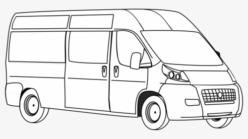 Minivan Png Black And White - Clip Art Black And White Van, Transparent Png, Free Download