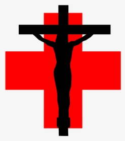 Crucifix On A Red Cross - Crucifix, HD Png Download, Free Download
