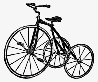 Digital Bike Tricycle Image Downloads - Bicycle With Flower Basket Coloring Page, HD Png Download, Free Download
