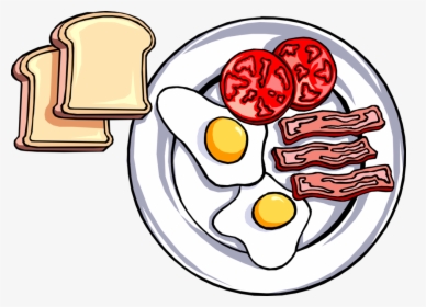 Vector Illustration Of Hearty Breakfast Of Toast, Fried - Healthy Breakfast Clip Art, HD Png Download, Free Download
