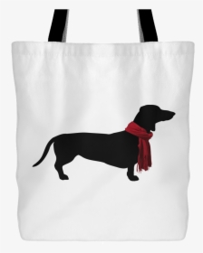 Dachshund With Red Scarf Tote Bag - Sausage Dog Silhouette No Background, HD Png Download, Free Download
